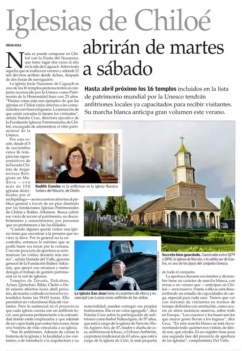 Iglesias de Chiloé abren ininterrumpidamente